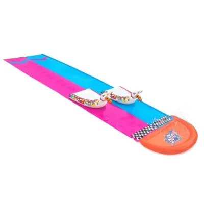 Bestway 4.88m llama rama double race slide contents one water slide two surf riders repair patch age 3